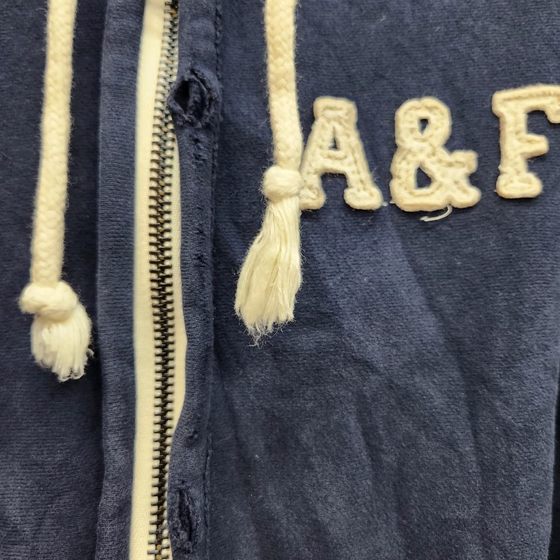 아베크롬비 로고/사이드 자수 빈티지 후드집업L 상품이미지6