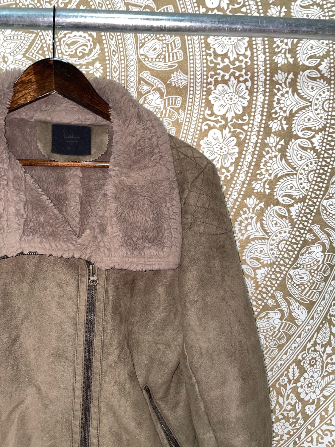 빈티지 여성 스웨이드 카키 무스탕 자켓  상품이미지4