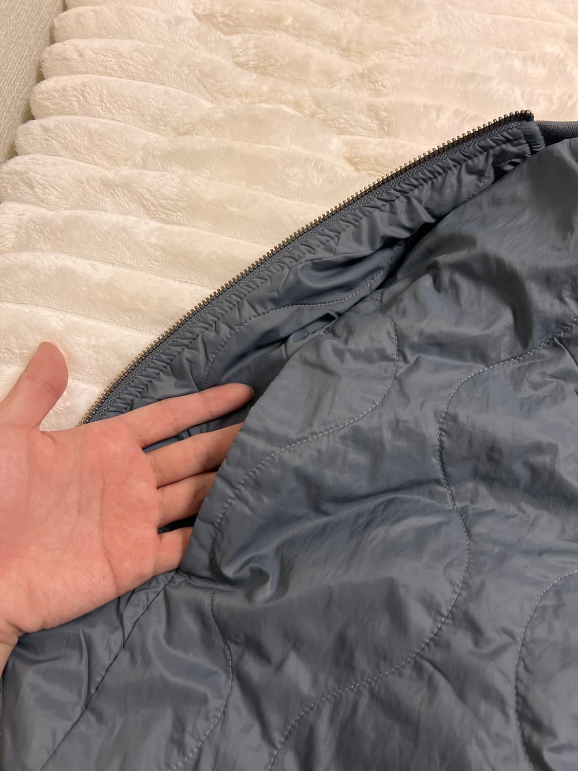 무인양품 케이폭 혼방 안솜 블루종 상품이미지2