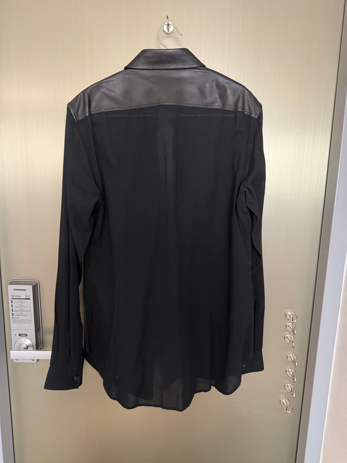 Y's 와이즈 블랙 가죽 셔츠 상품이미지3