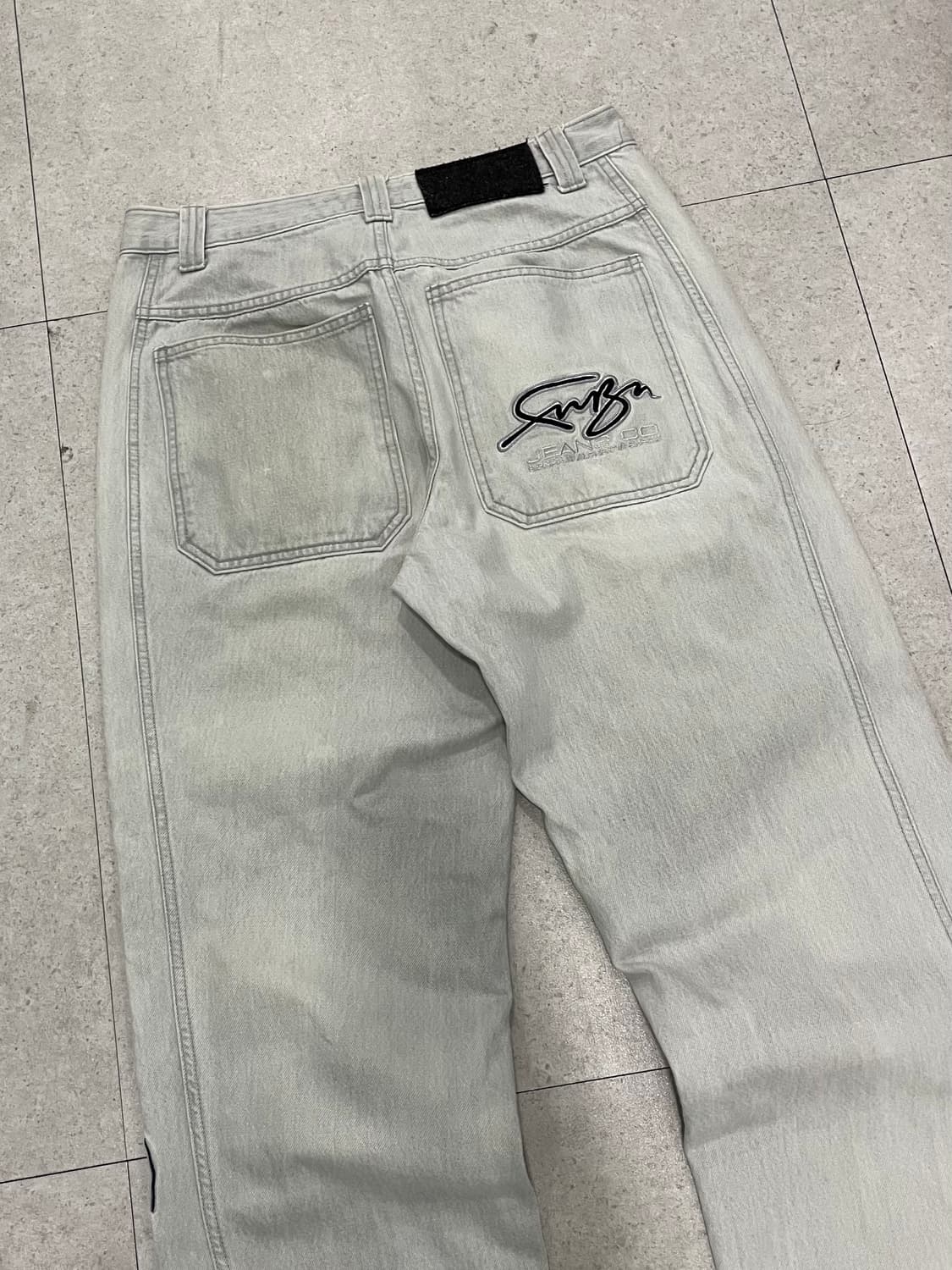 90‘s Fubu 후부 사이드 자수로고 배기 와이드 데님팬츠 상품이미지7