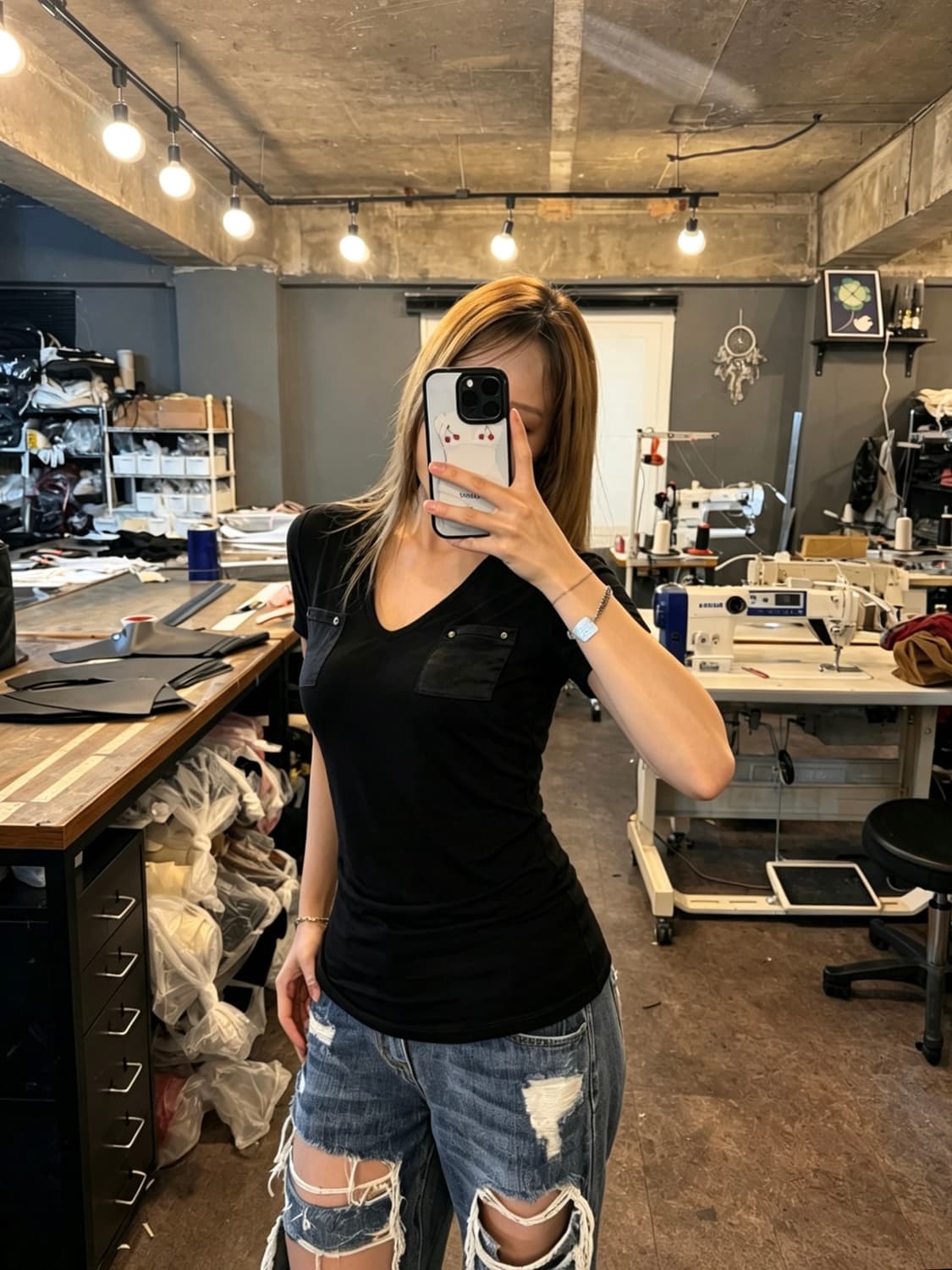Karen Millen Pocket Detail Tee 상품이미지3