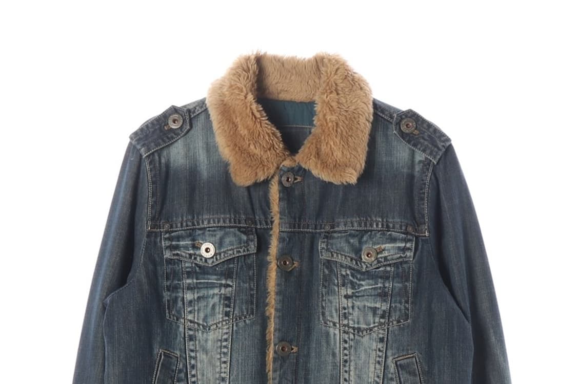 언더우드 퍼 칼라 워싱 데님 트러커 자켓 M 상품이미지4