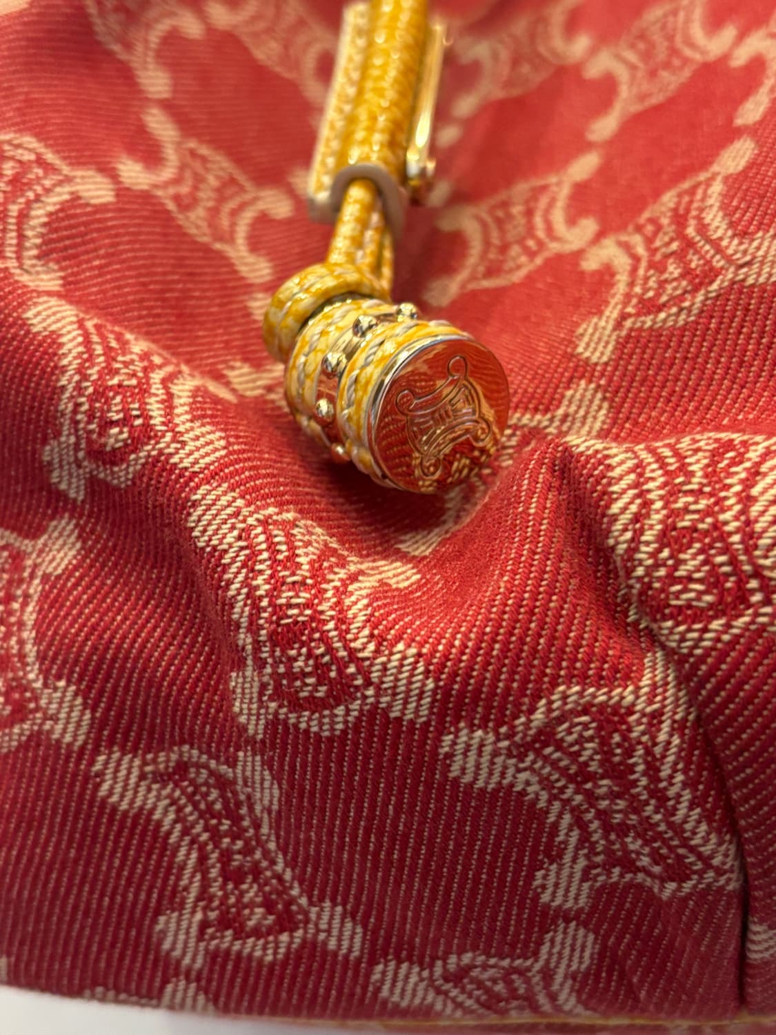 빈티지 CELINE 트리옹프 자카드 버킷백 (정품 보증카드·더스트백 포함 상품이미지10