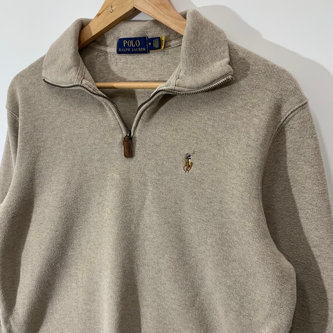 폴로 QR라벨 반집업 코튼 니트 상품이미지2