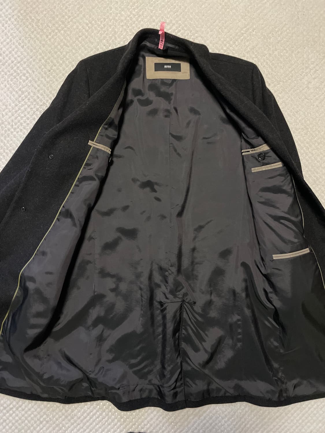 [50] BOSS 휴고보스 버진 울 미니멀 싱글 코트 다크 그레이 상품이미지5