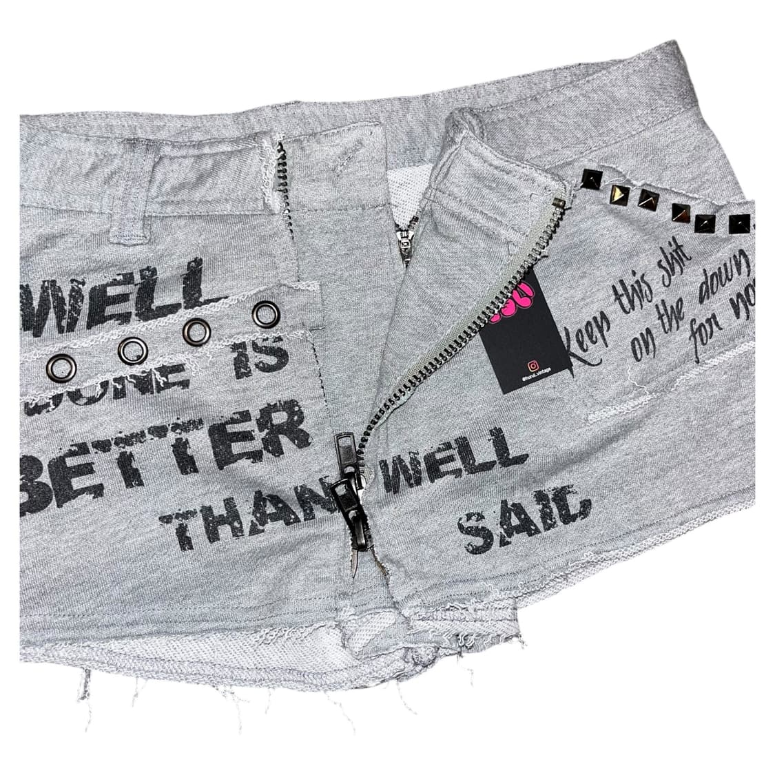 스터드 프린팅 면 숏 반바지 y2k갸루 상품이미지3