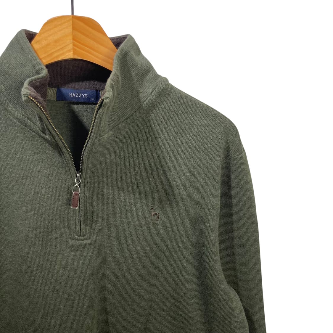 헤지스 그린 반집업 니트 상품이미지3