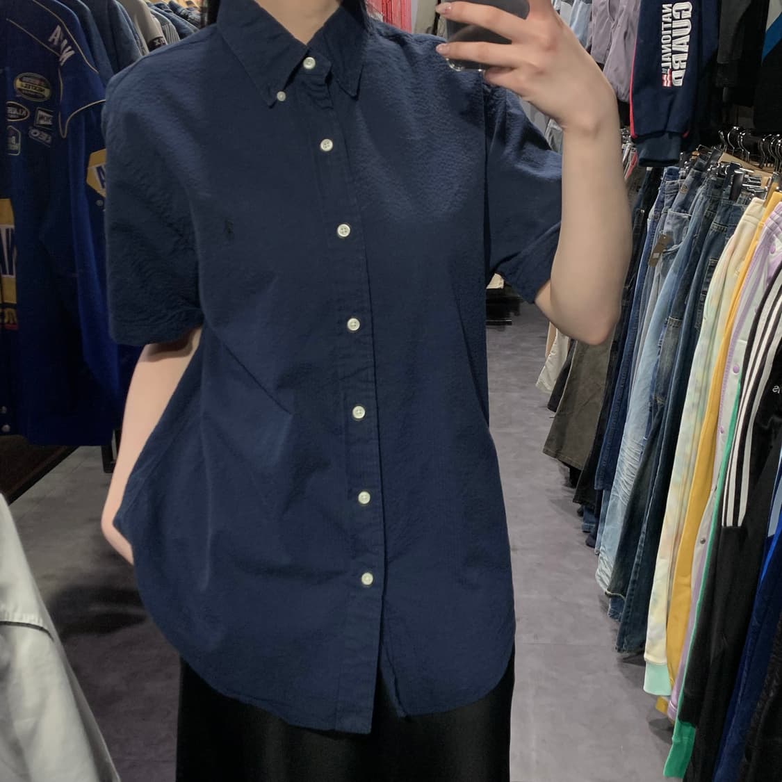 [IM] 폴로 랄프로렌 시어서커 반팔 셔츠 네이비 상품이미지4