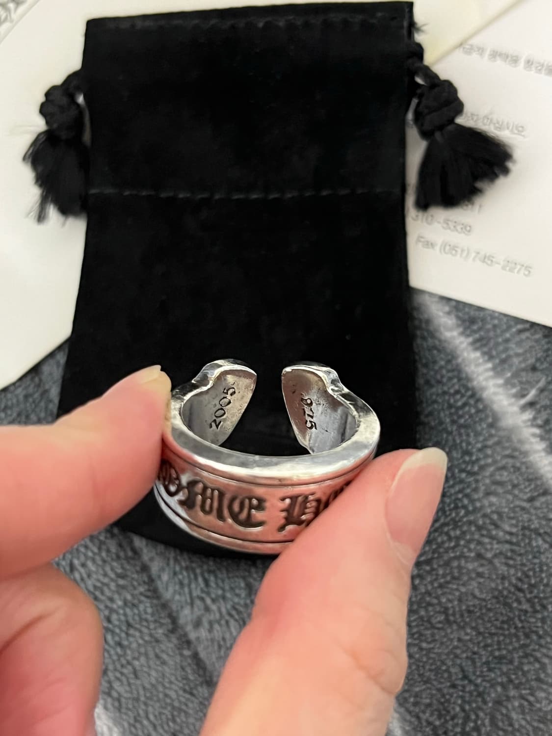 [21호] 크롬하츠 라지 스크롤라벨링 말발굽링 반지 상품이미지3