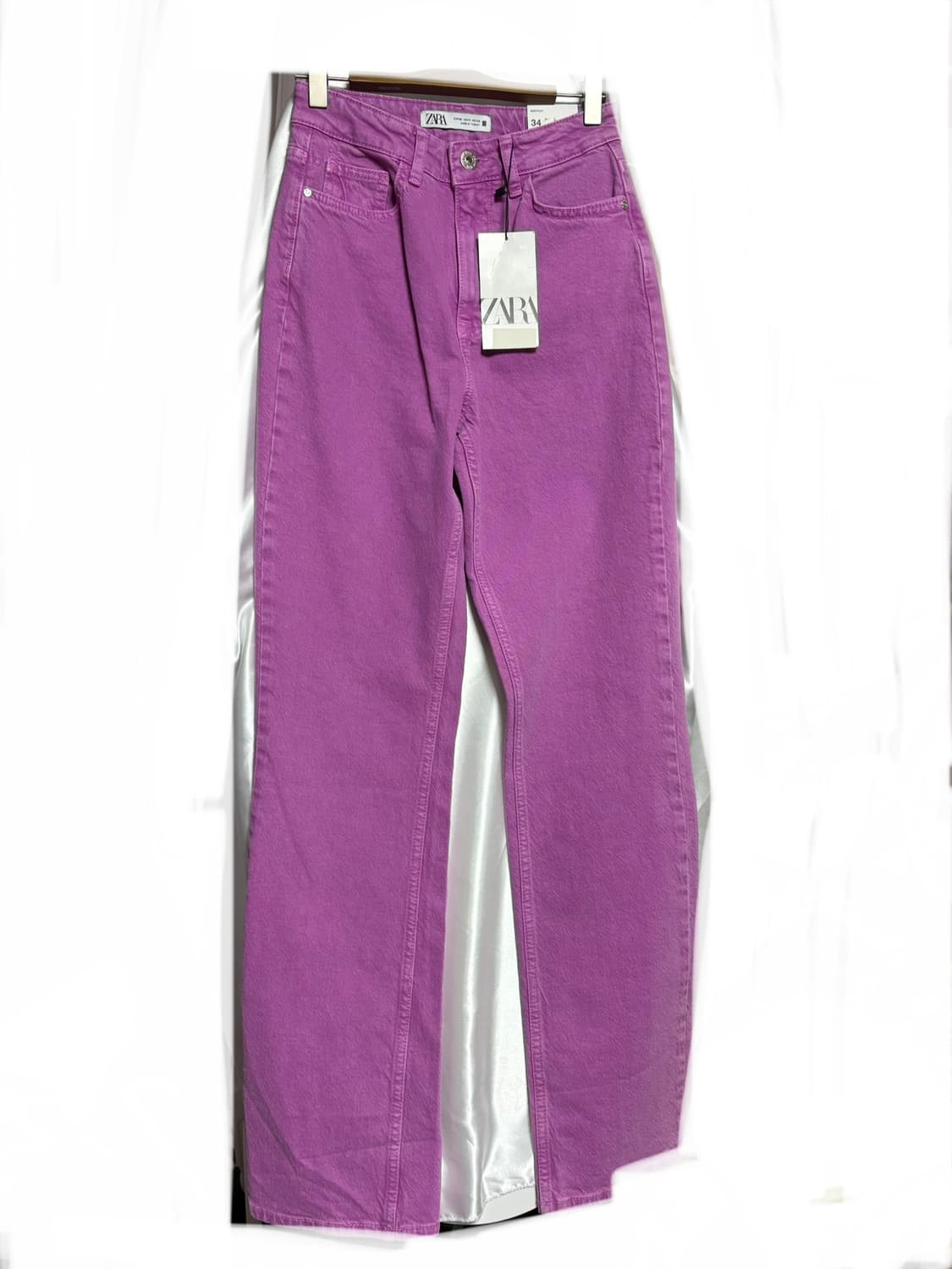 자라 데님 팬츠 핑크퍼플 상품이미지1