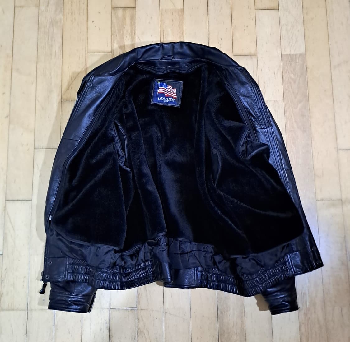 (택포) 리얼레더 투컬러 봄버 XL A992 상품이미지7