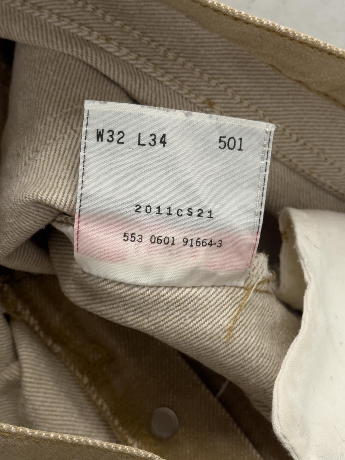 리바이스 501 USA 베이지 데님 상품이미지6