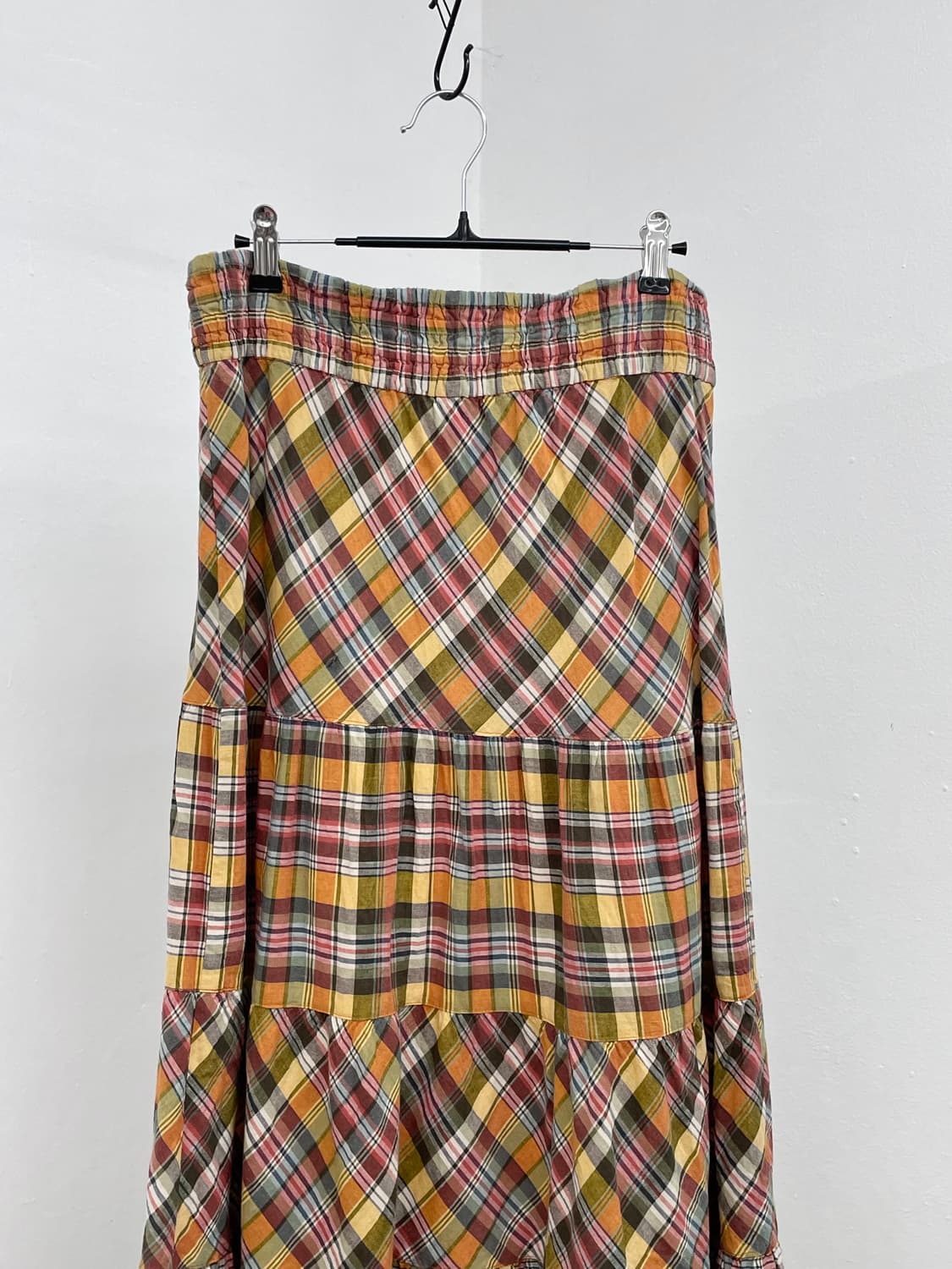 모리 빈티지 체크 롱 스커트 상품이미지4