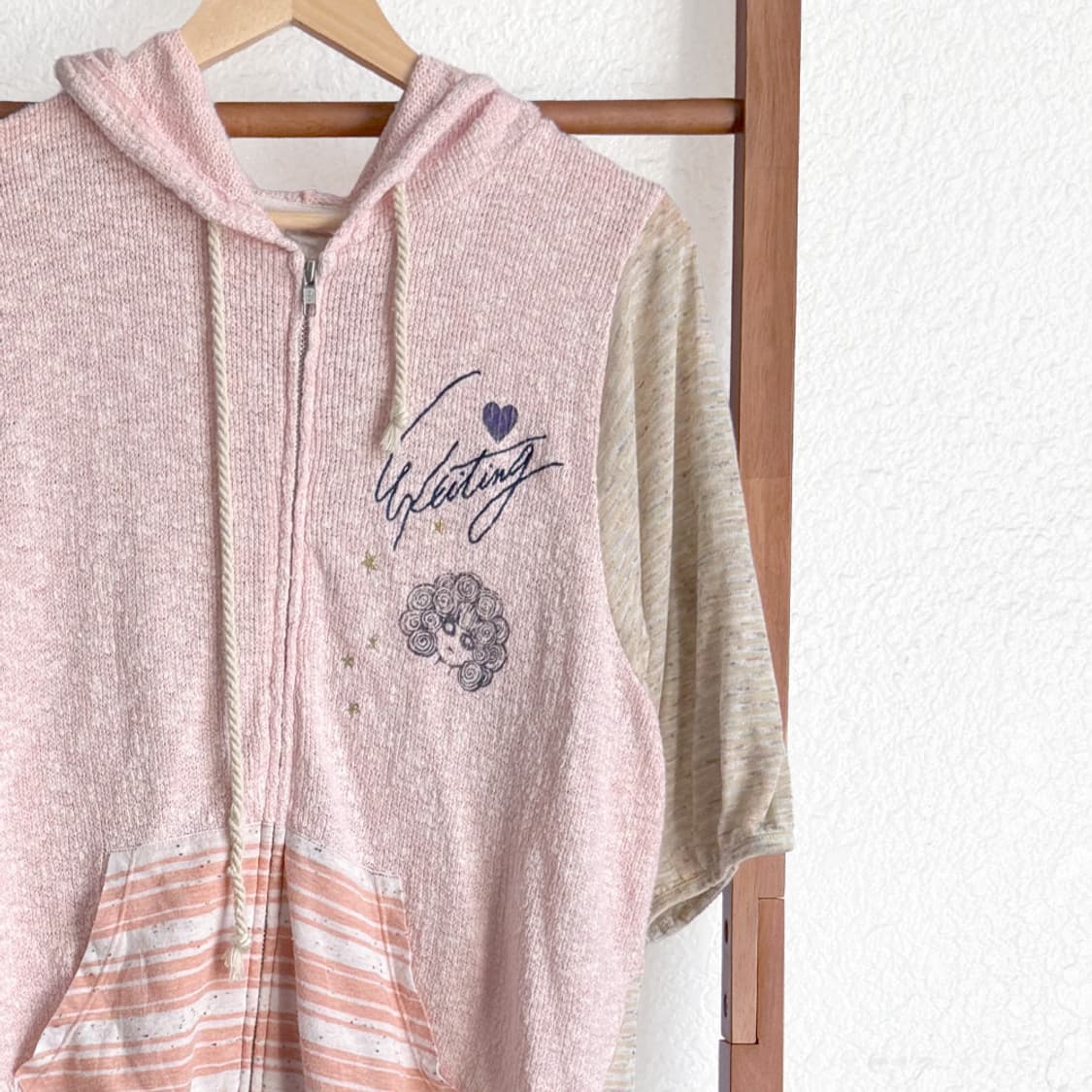 [SCOLAR] 파스텔 믹스 패치워크 후드 집업 상품이미지4