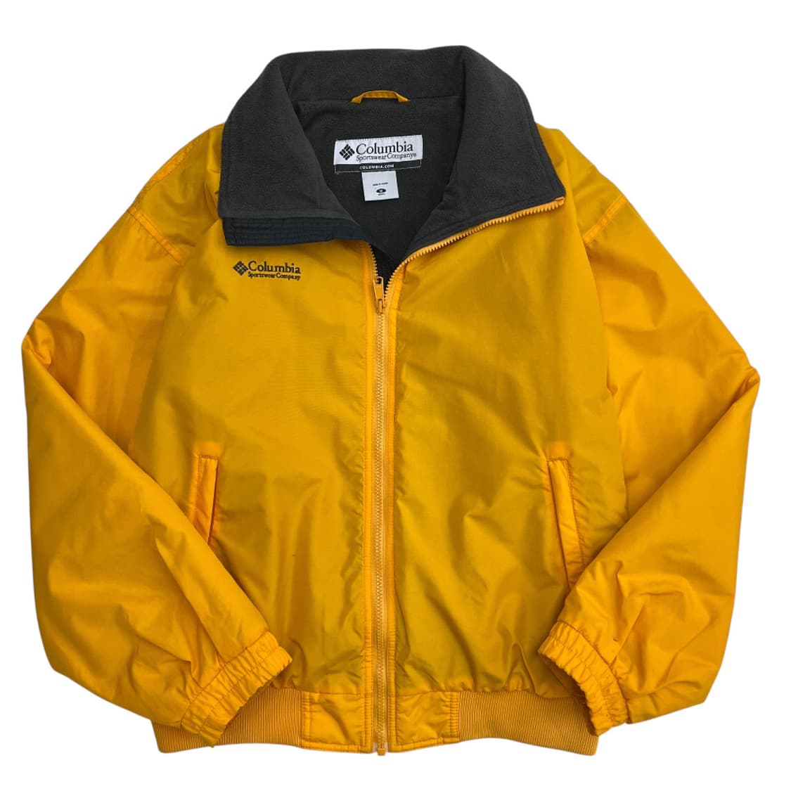 콜롬비아 옐로우 차콜 플리스 바람막이 점퍼 M 상품이미지2