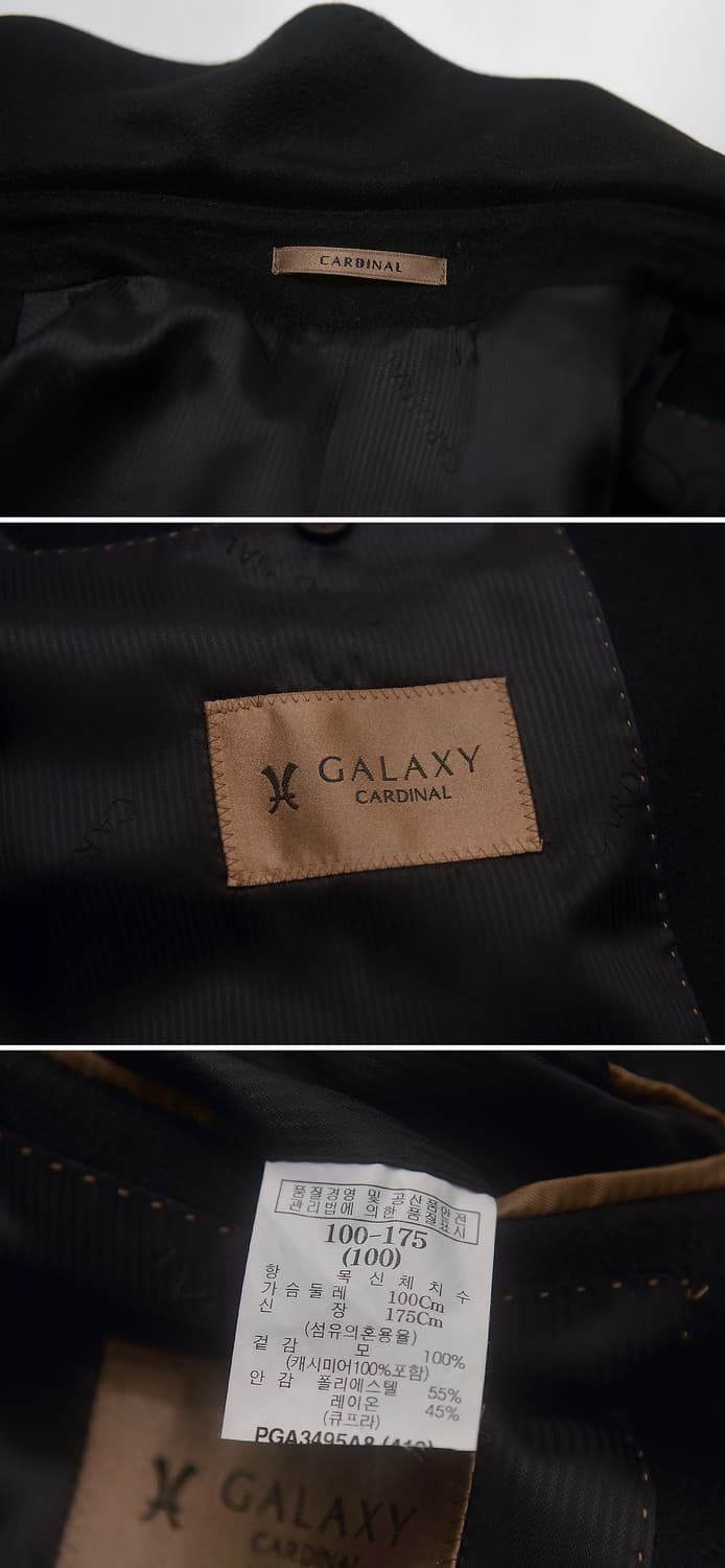 갤럭시 카디날 블랙 퓨어 캐시미어 맥코트 하프코트 (100 / 105+) 상품이미지10