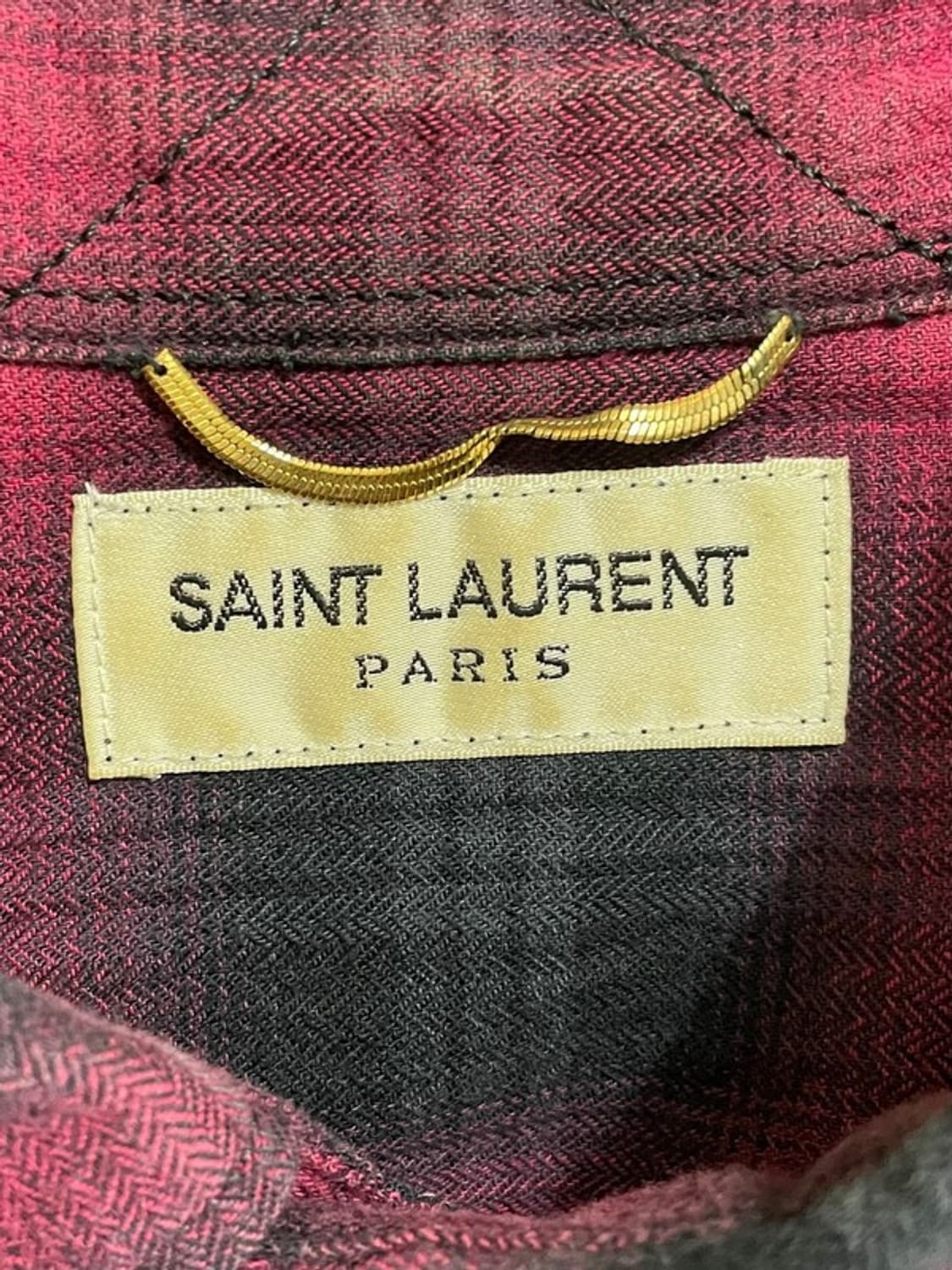 입생로랑 16ss 레드 플란넬 셔츠 M 상품이미지3