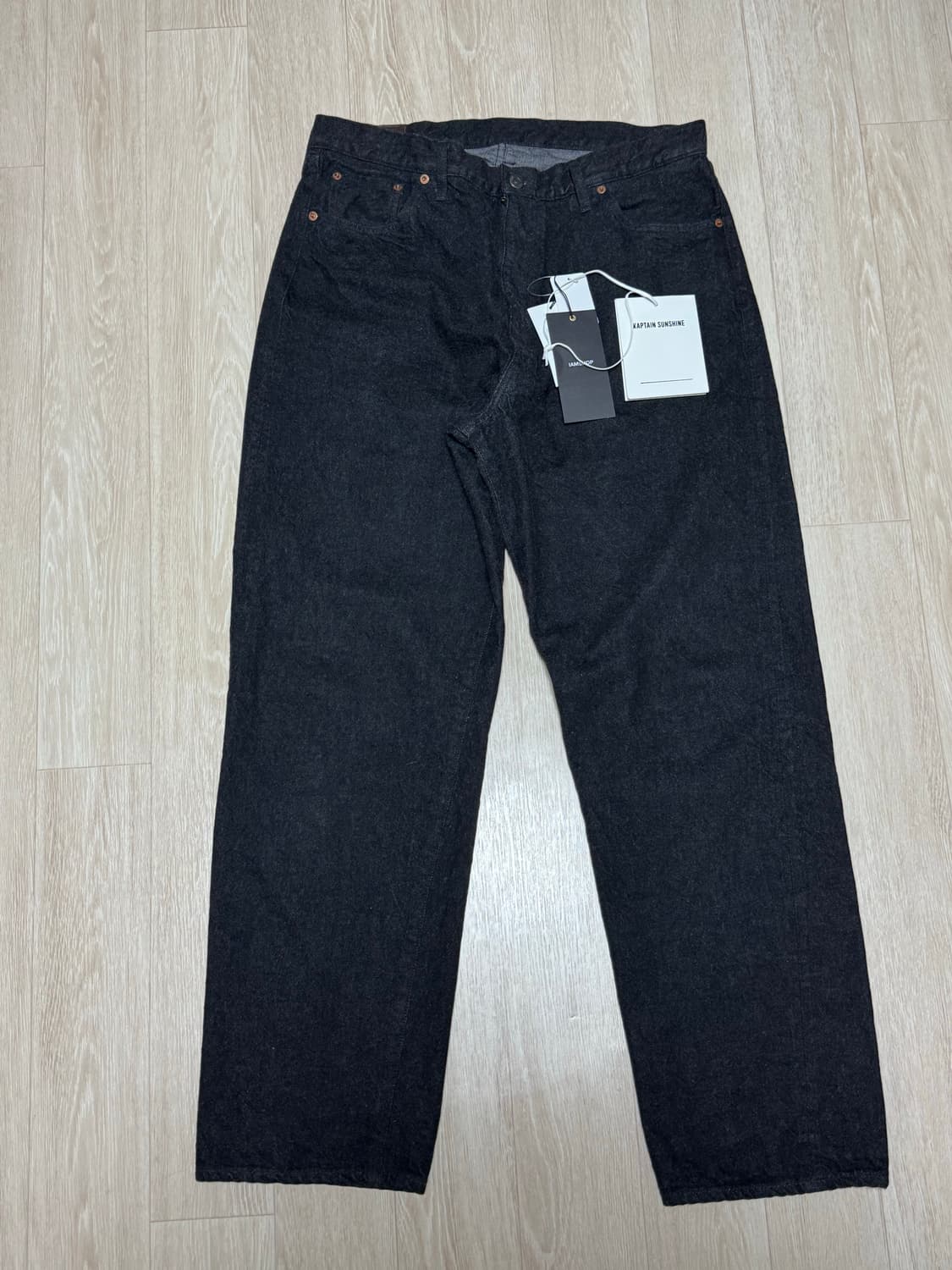 캡틴선샤인 지퍼프론트 데님 블랙 워시드 상품이미지2