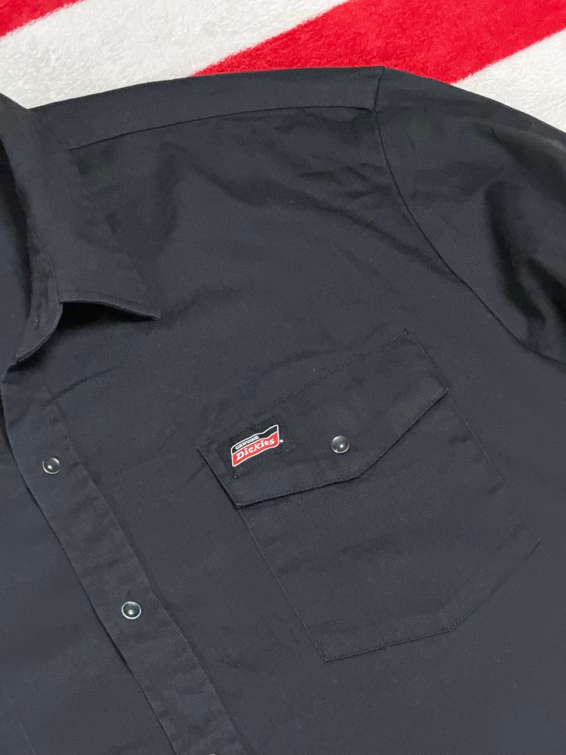 Dickies 디키즈 블랙 워크셔츠 스냅버튼 루즈핏 빈티지 [XL] 상품이미지5