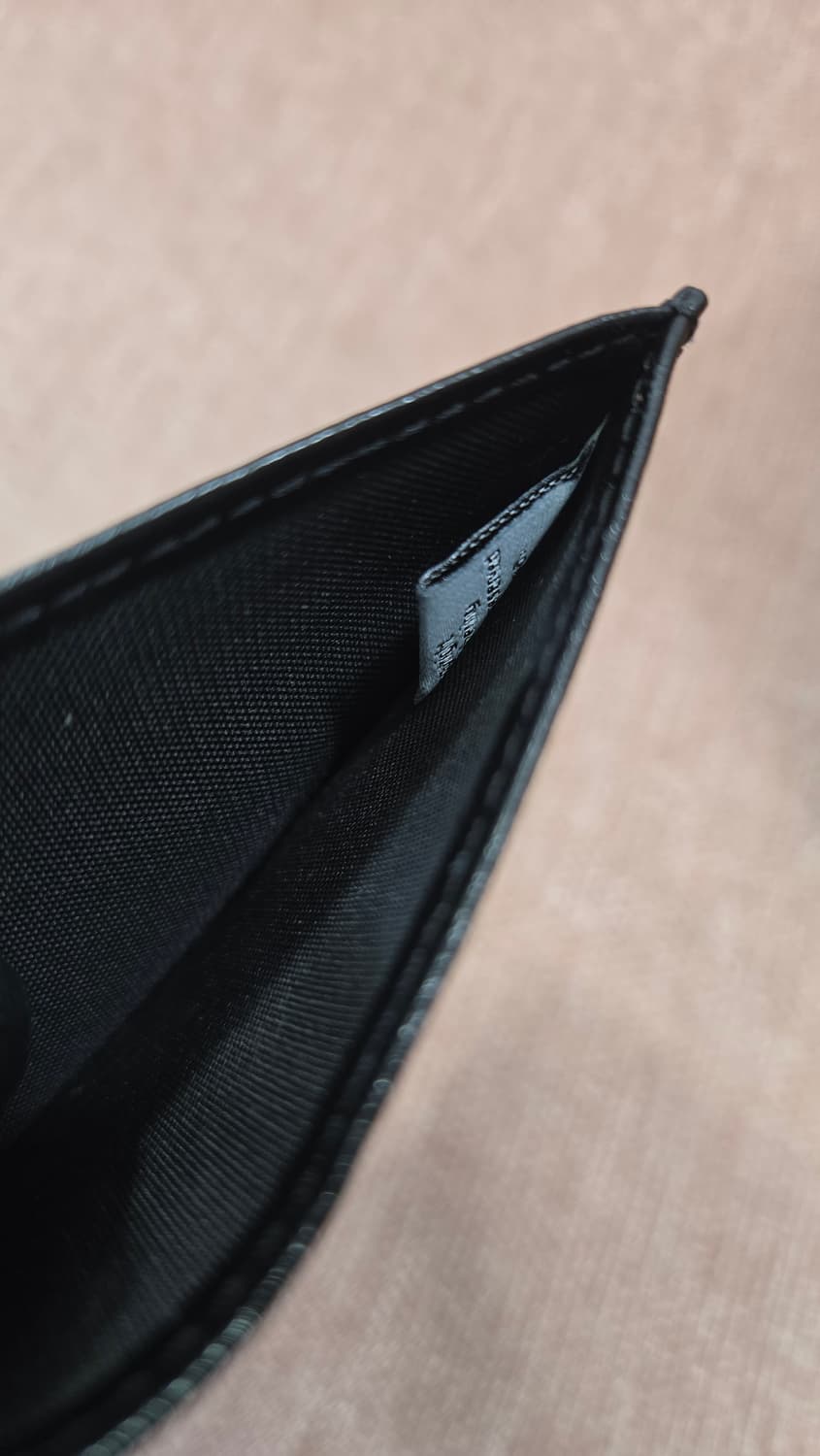 넘버링 1050- 크랙 레더 카드 홀더 블랙/실버 상품이미지4