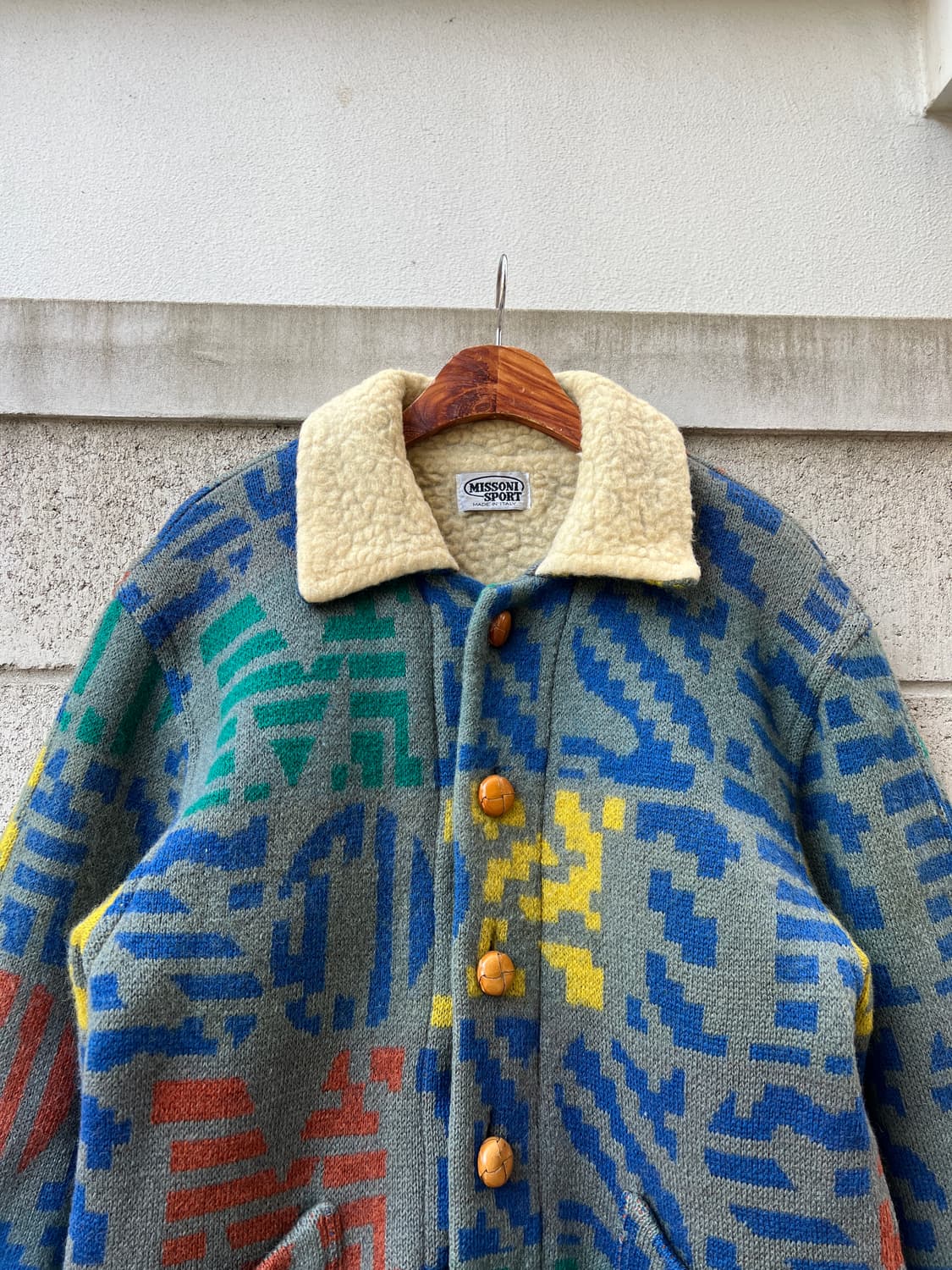 90s MISSONI SPORT AZTEC WOOL 미쏘니스포츠 울봄버 상품이미지3