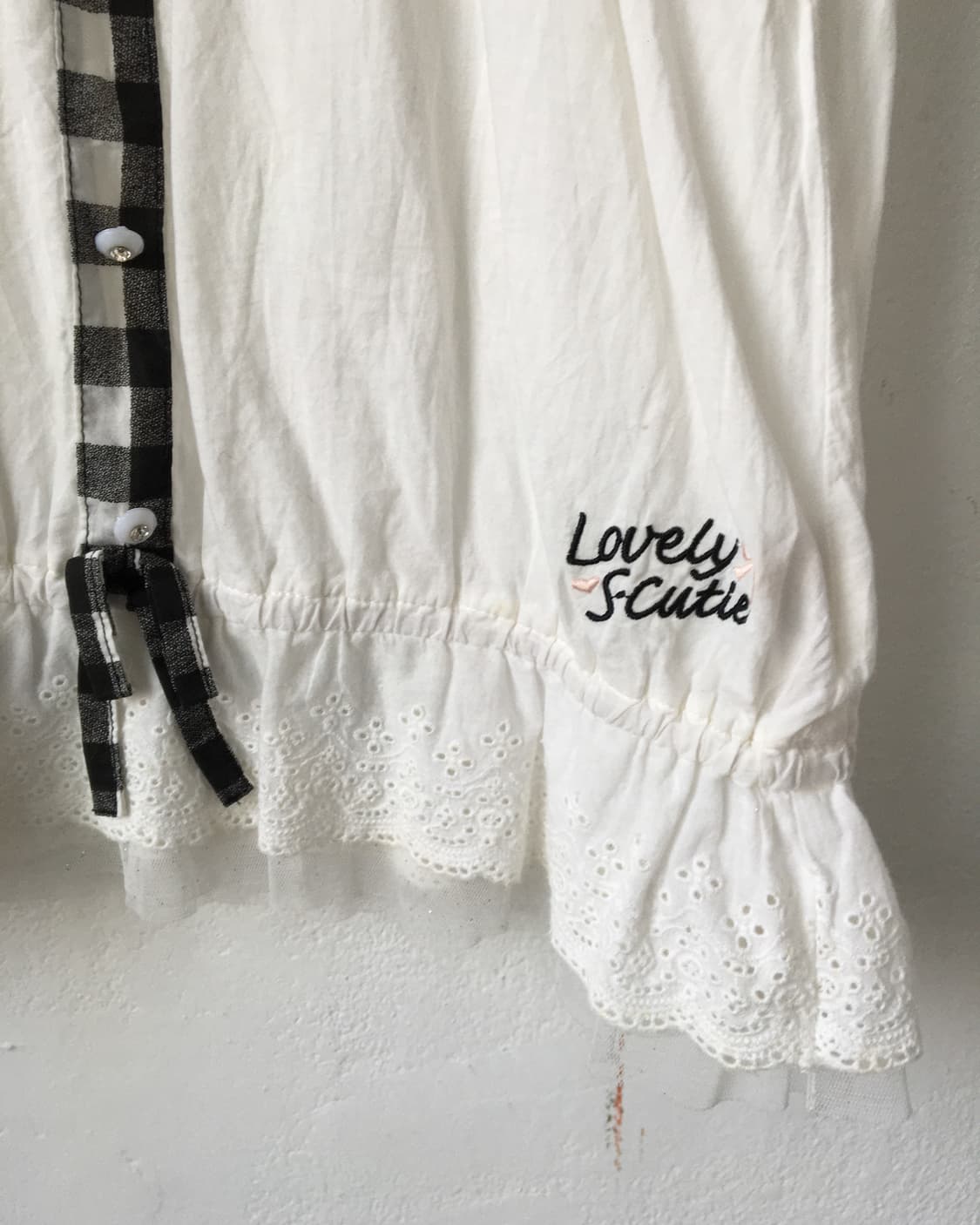 Check pattern frill point sleeveless 상품이미지3