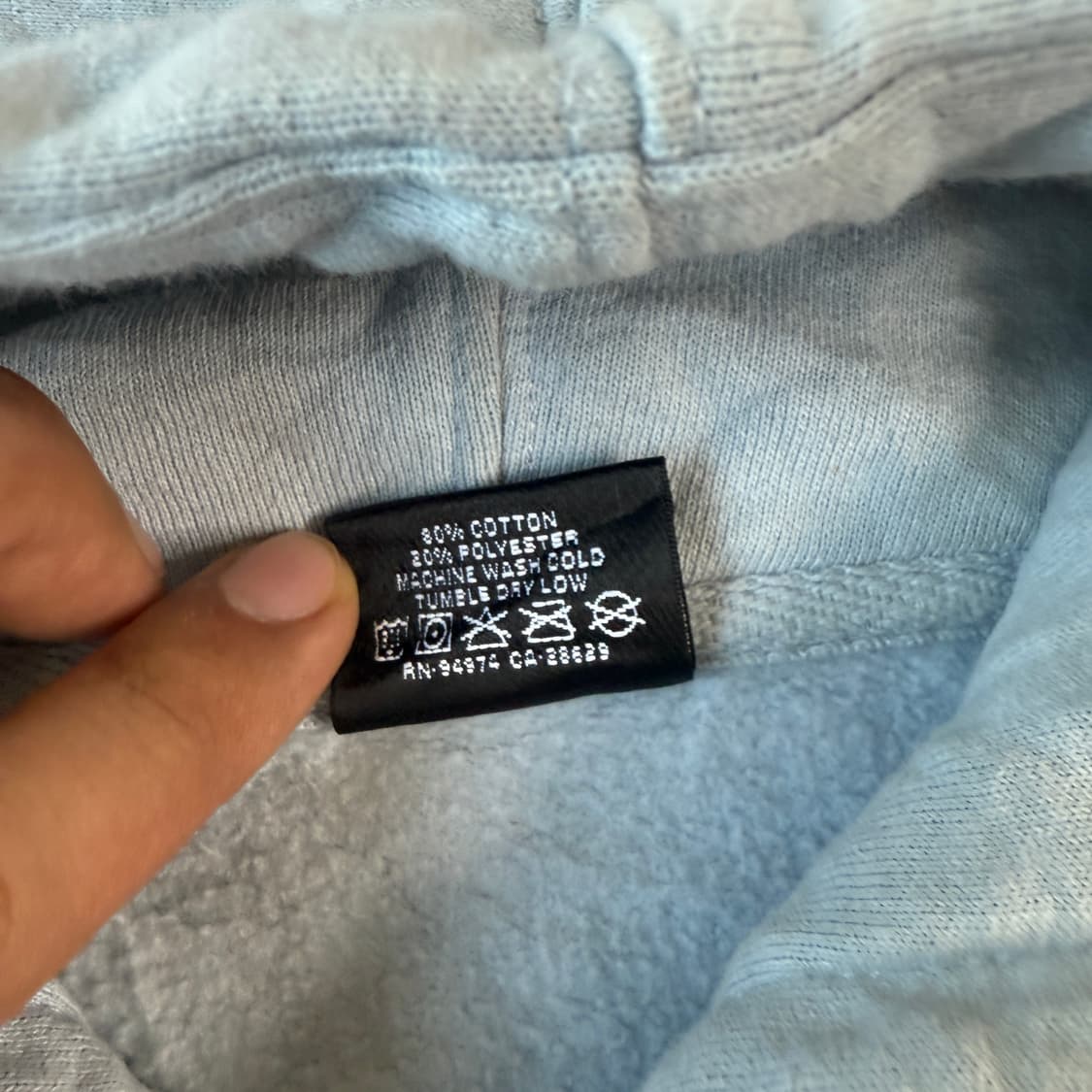 스투시 빅로고 후드티 스카이블루 M 상품이미지7