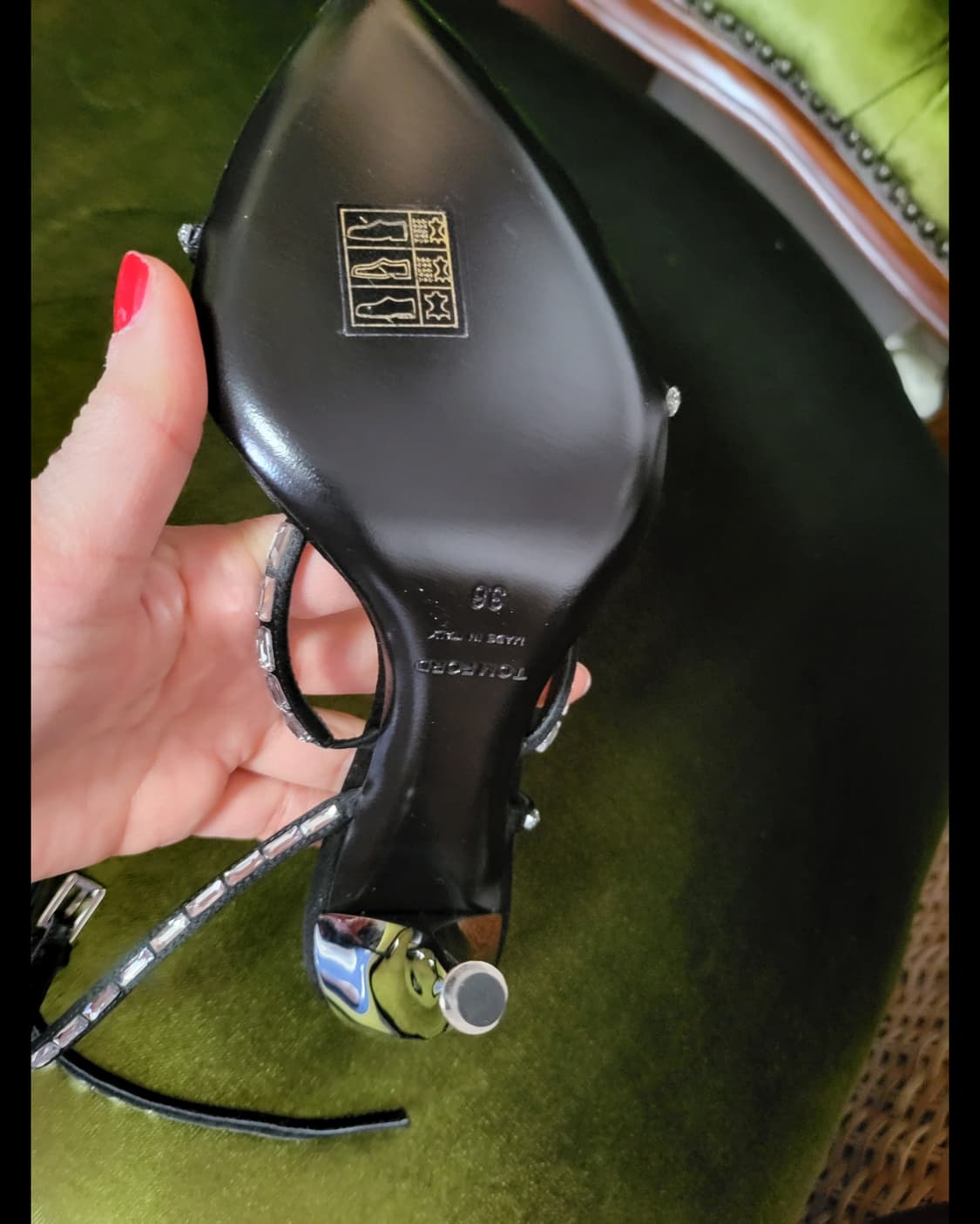 새상 갤러리아 구입 톰포드 스와로브스키 크리스탈 실크 힐 상품이미지7