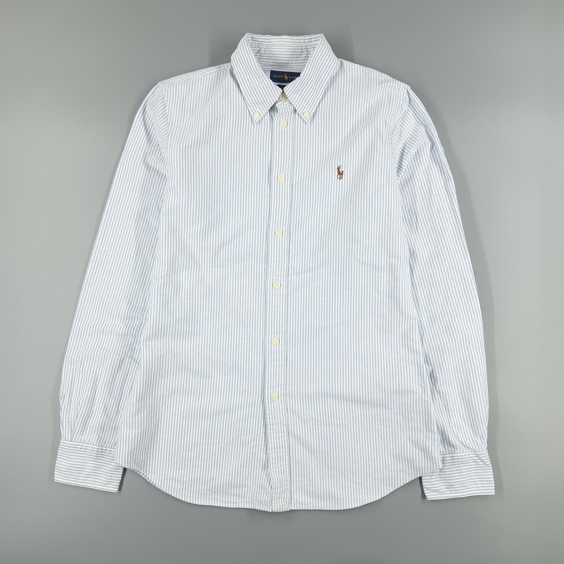 폴로랄프로렌 스카이블루 스트라이프 컬러포니 아메카지 커스텀핏 긴팔 셔츠 상품이미지3