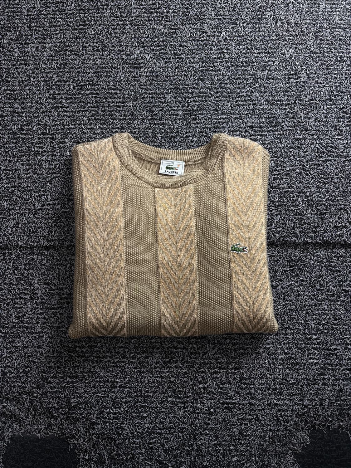 라코스테 아카이브 베이지 패턴 울 니트 3824 상품이미지1