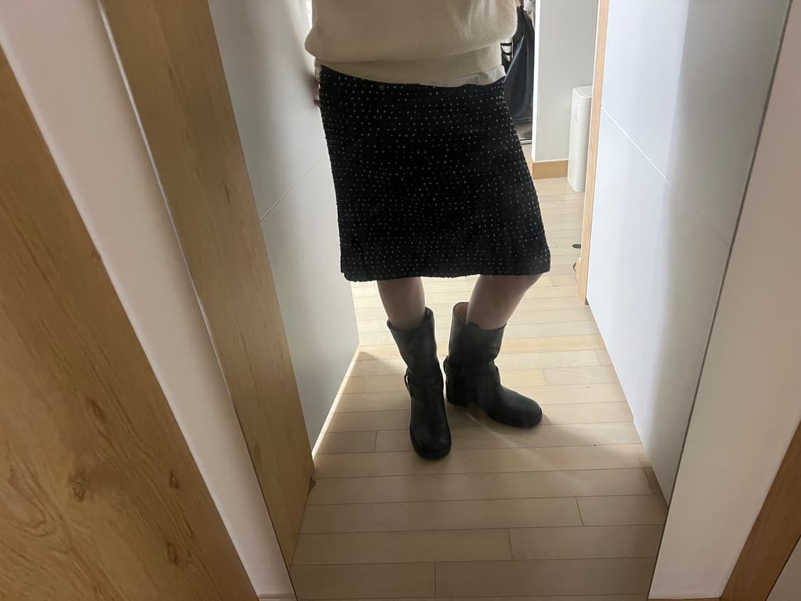 vintage dot wool skirt 상품이미지2