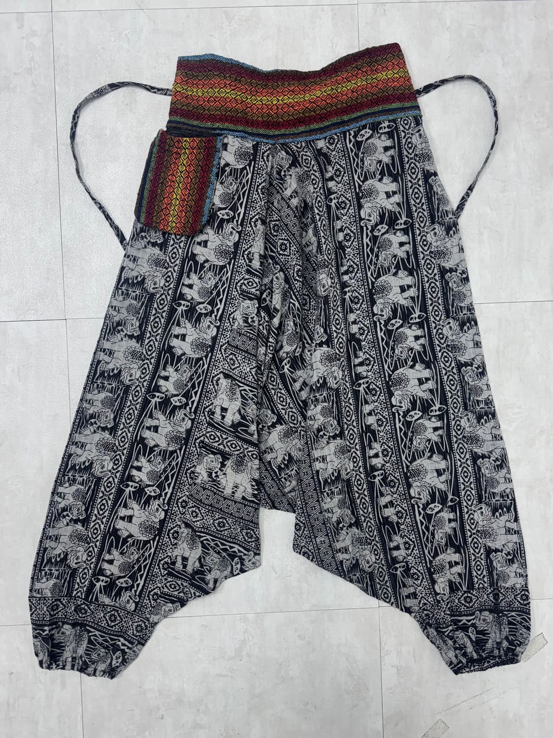 •에스닉 히피 코끼리 패턴 하렘팬츠 (포켓 디테일) 상품이미지4