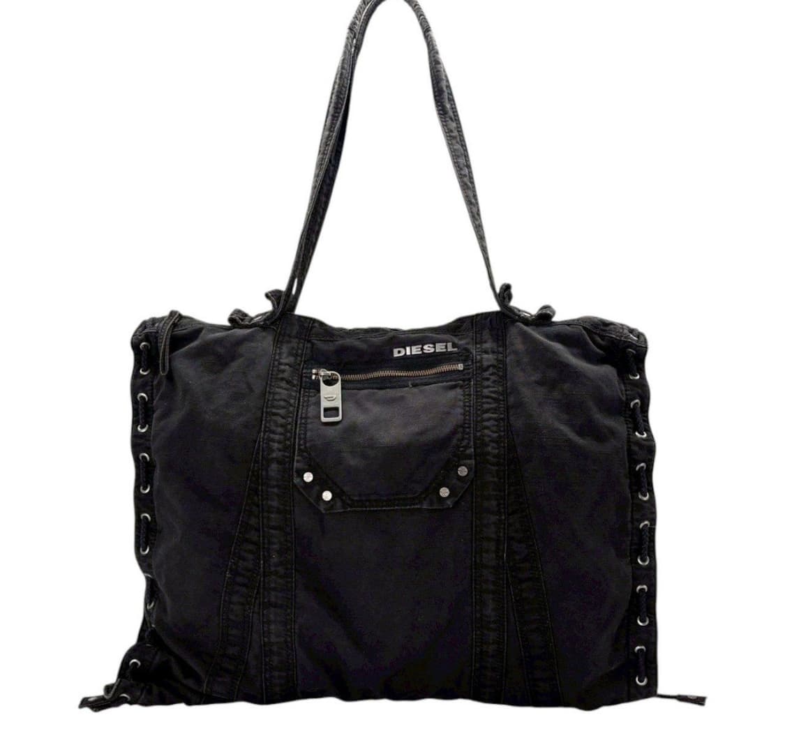 디젤 블랙 코튼 토트백 디젤가방 y2k 갸루가방 상품이미지1