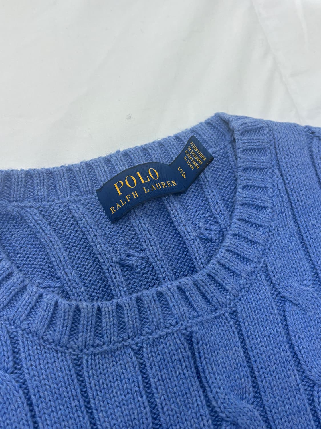 폴로 우먼즈 코튼 케이블니트 블루xs 상품이미지3