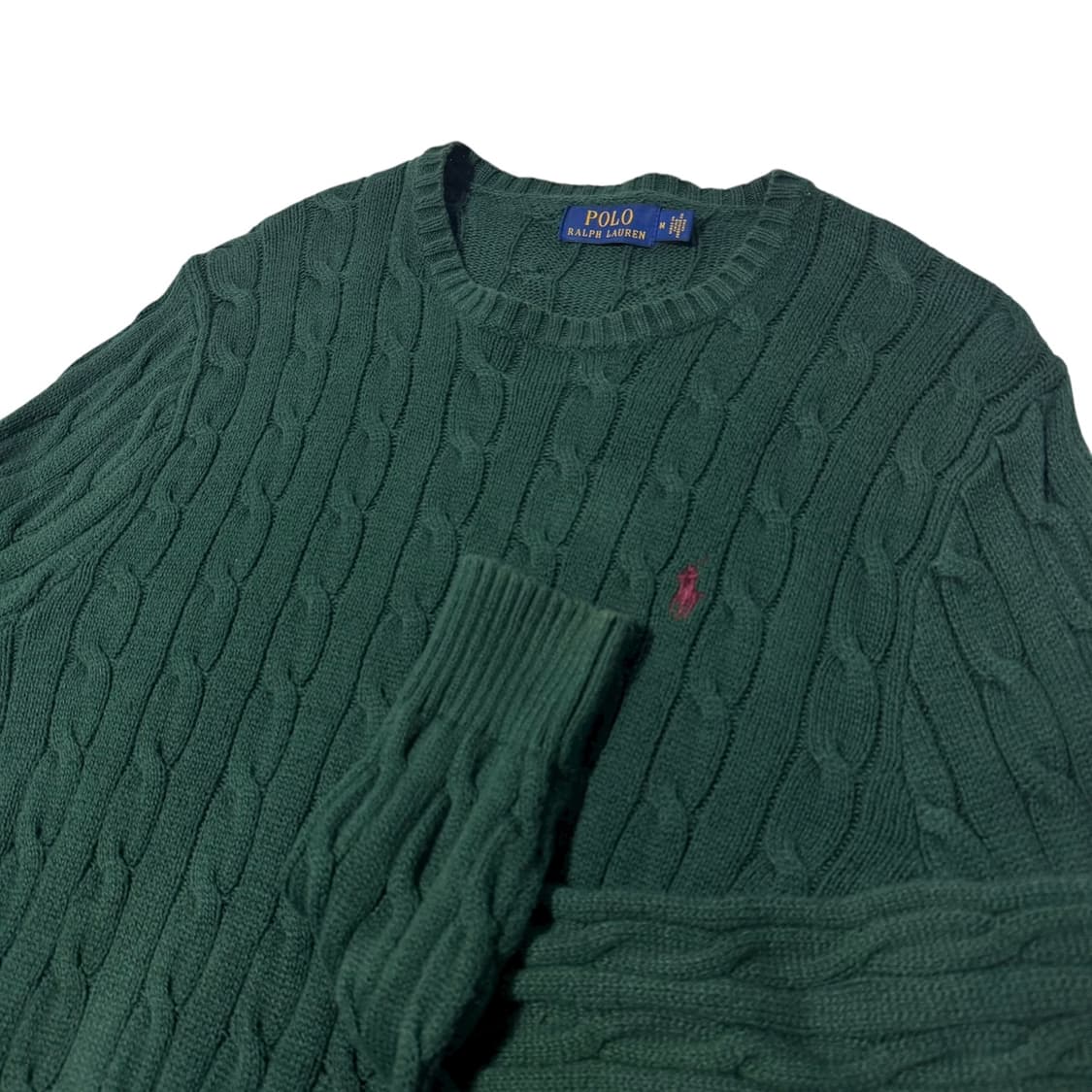신형 폴로 랄프로렌 딥그린 꽈배기 면니트 상품이미지2