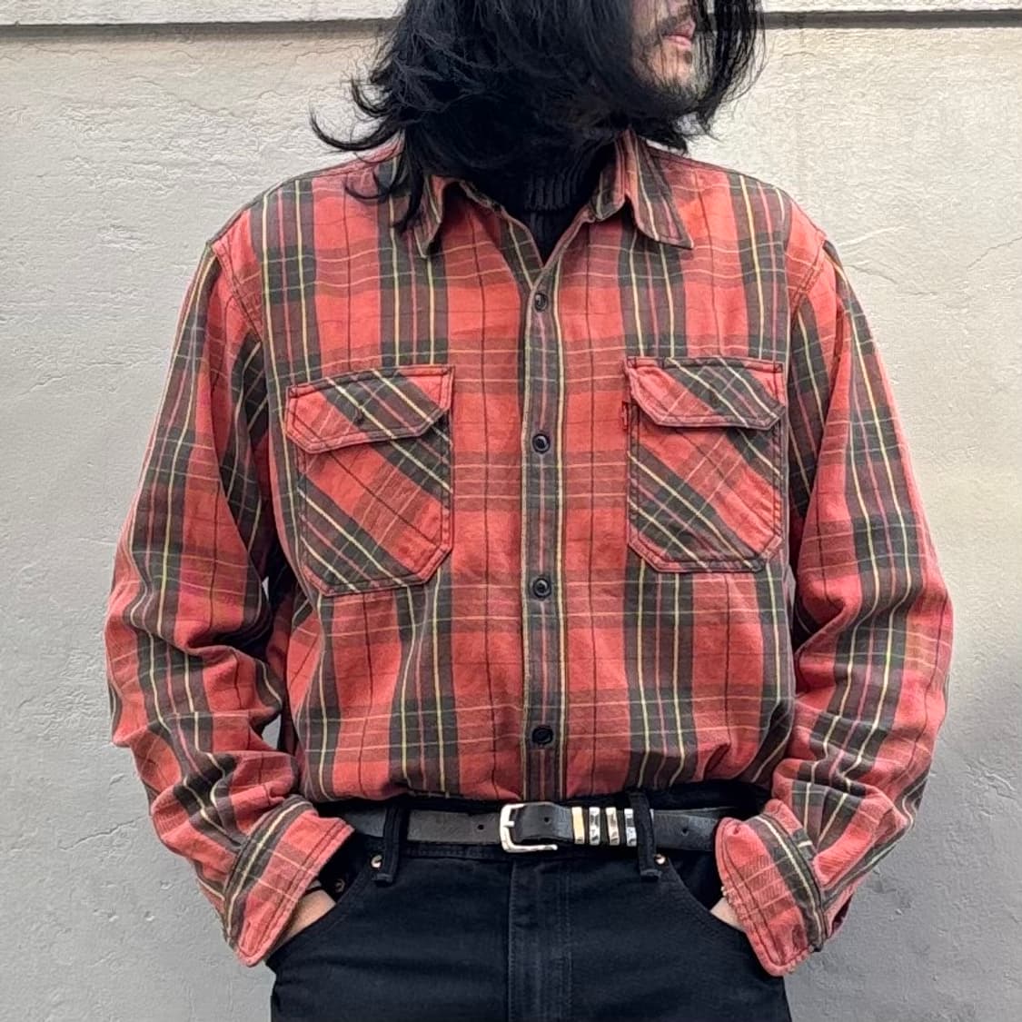 00년대 리바이스 헤비 코튼 체크 셔츠 상품이미지10