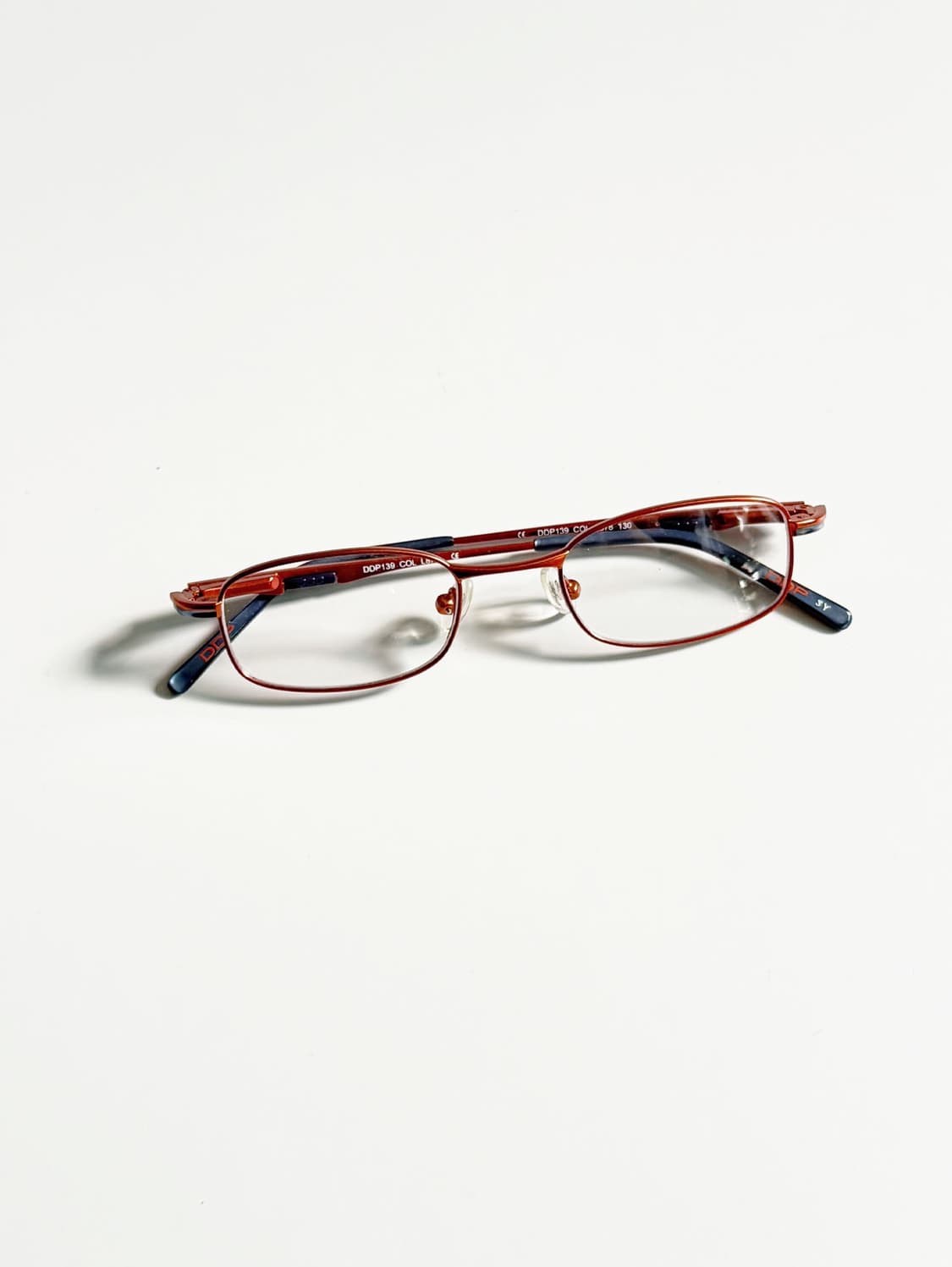 90s DDP 코퍼 브라운 메탈 슬림 스퀘어 빈티지 안경 상품이미지1