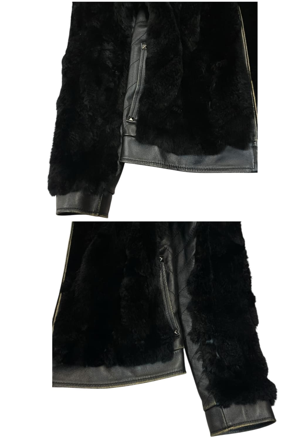 토끼 여우 양가죽 퍼자켓 블랙 66 #csz1967 상품이미지8
