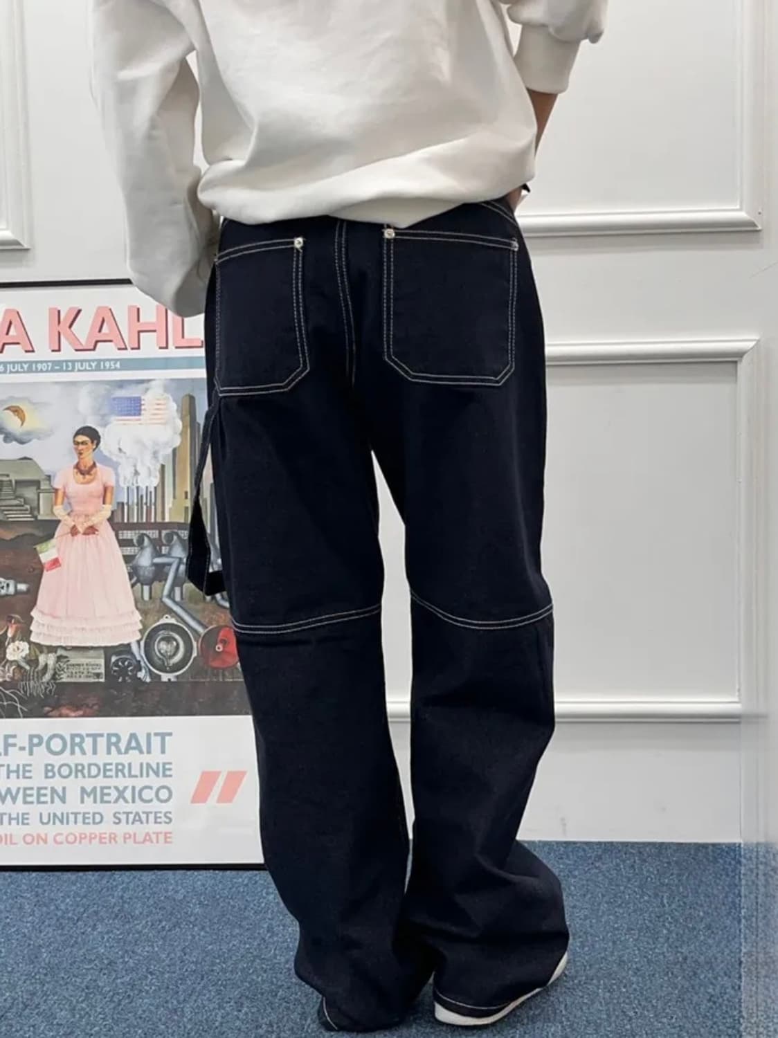 ootj 스티치 논페이드 생지 데님 s 상품이미지4