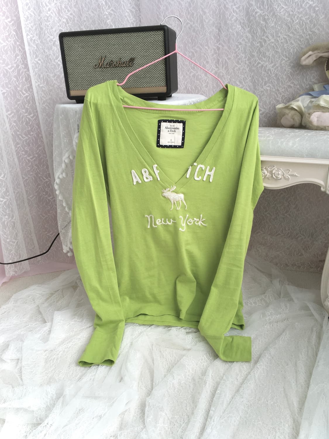 Abercrombie green v-neck long sleeve 상품이미지3