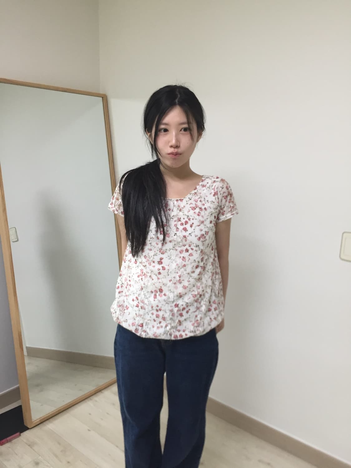 vintage flower lace balloon T blouse 상품이미지5