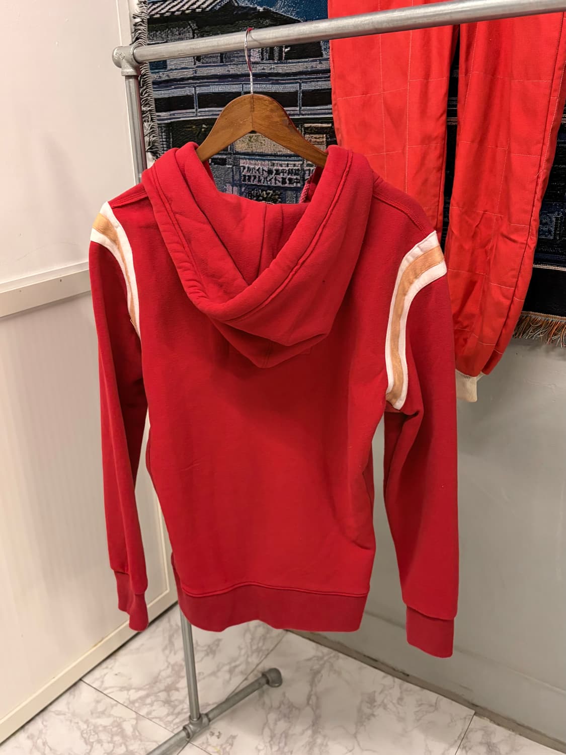 (정품/L)아베크롬비 후드집업 레드 a1 상품이미지3