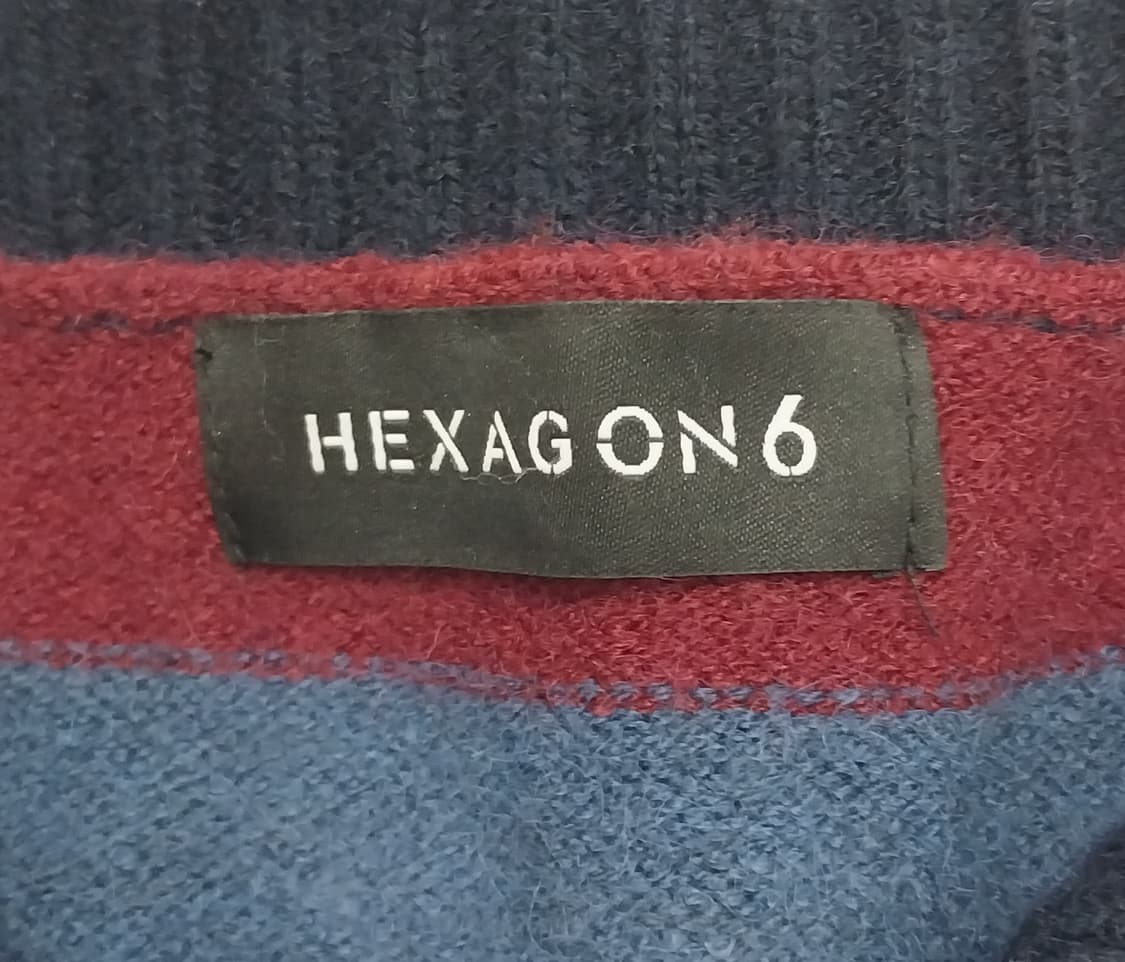 헥사곤6 스트라이프 카라 니트 F (110-115) 상품이미지2