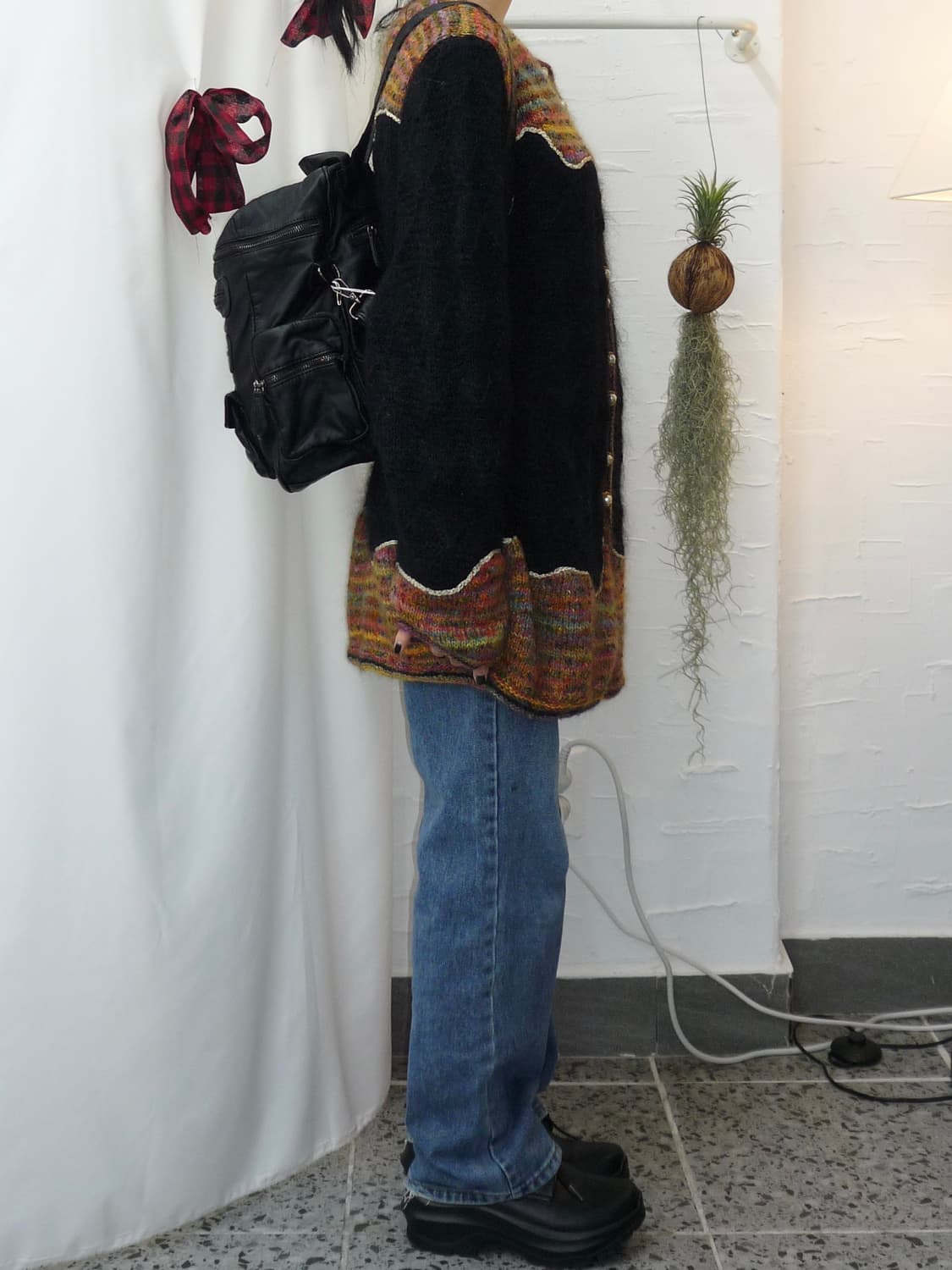 color wave overfit knit cardigan 상품이미지4