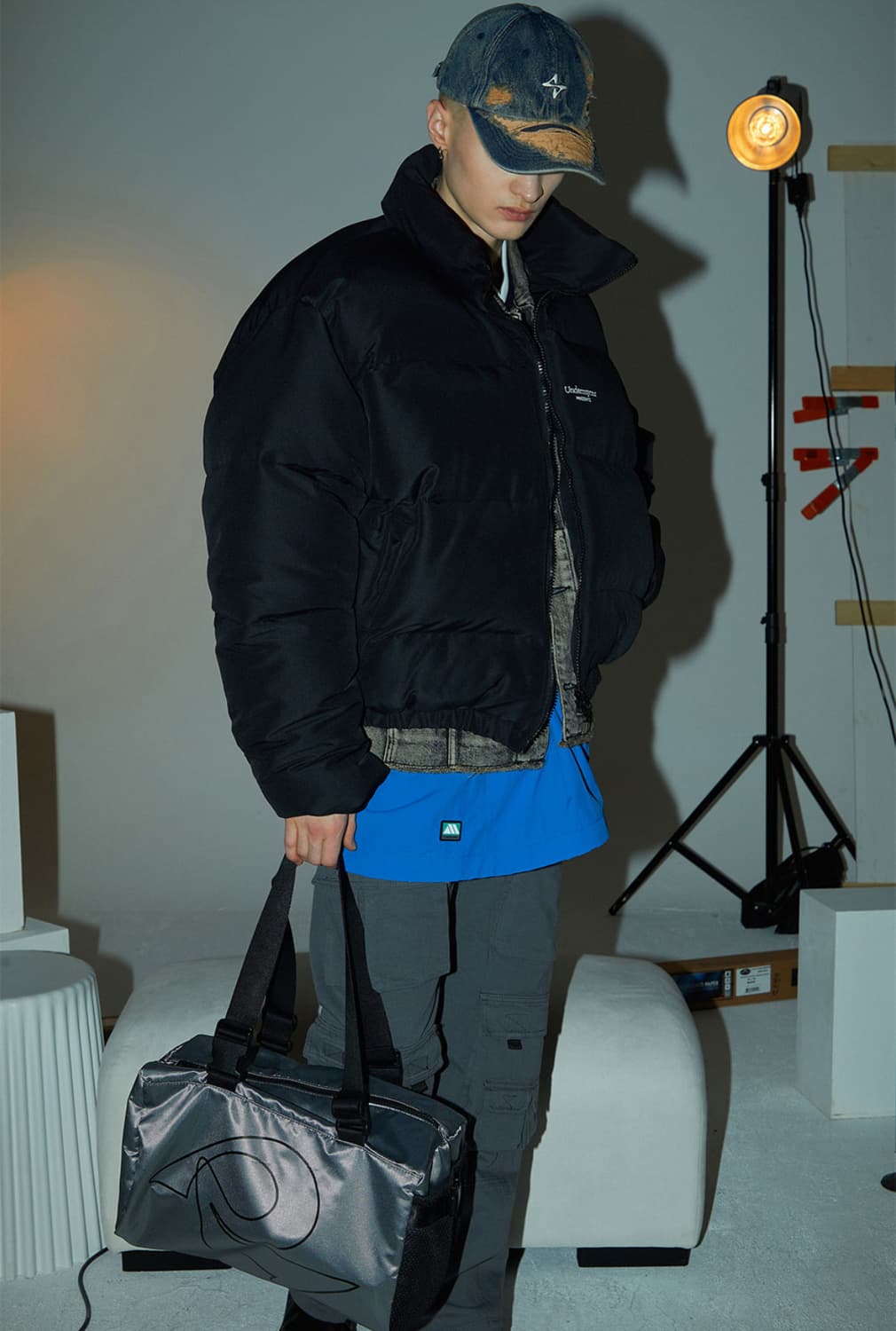 BLR 비엘알 그런지 데님 캡 네이비 상품이미지1