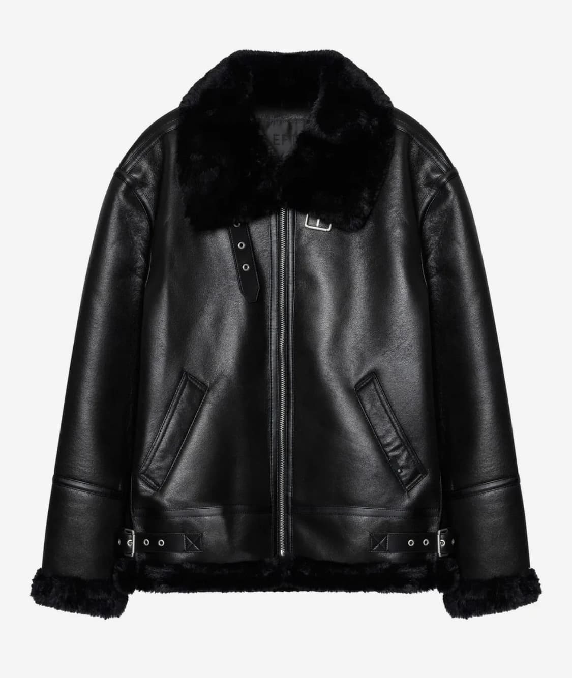 레프트서울 에비에이터 B-3 무스탕 자켓 블랙 상품이미지1