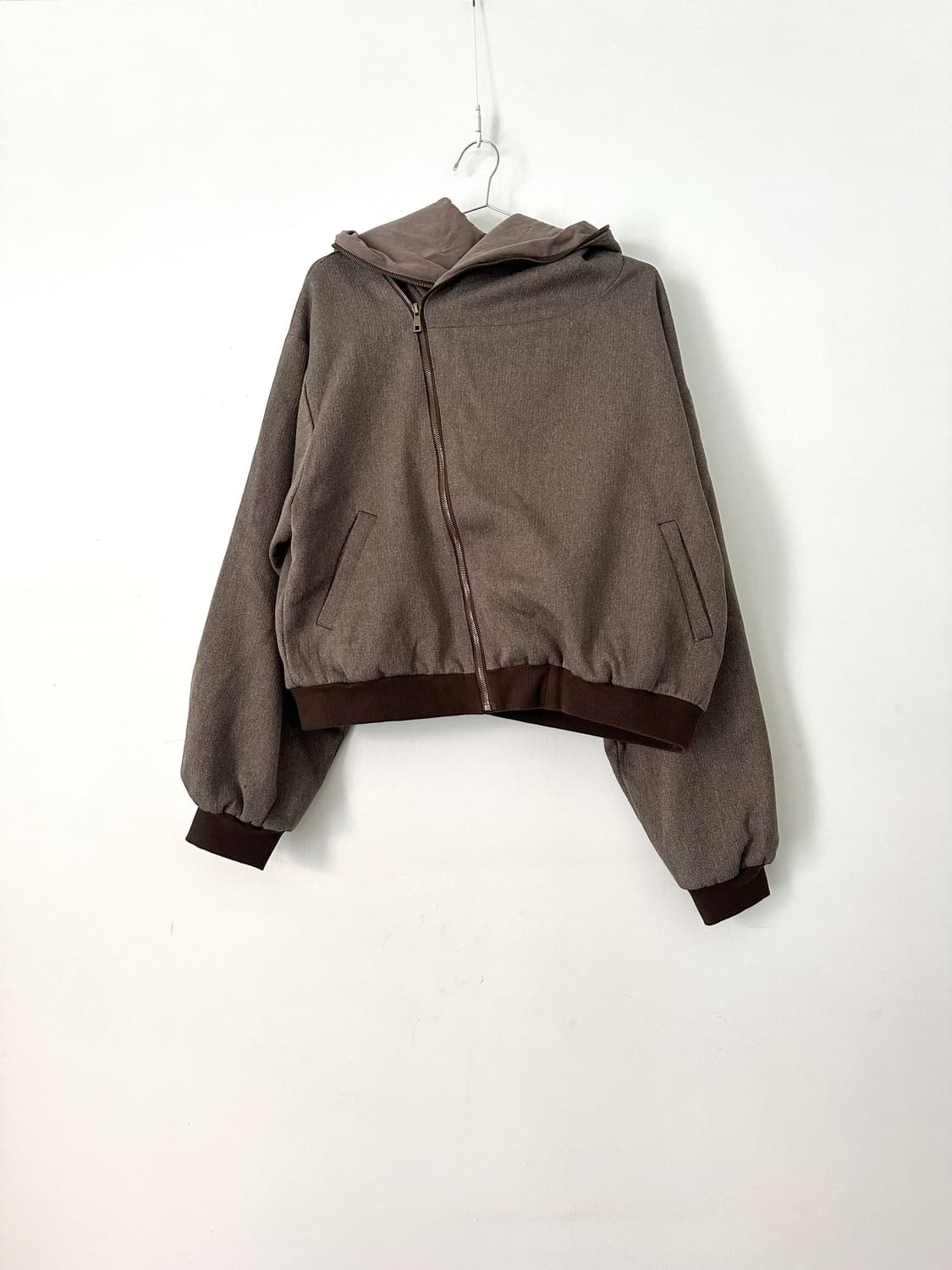 Multi way lining zip up jacket / brown 상품이미지6
