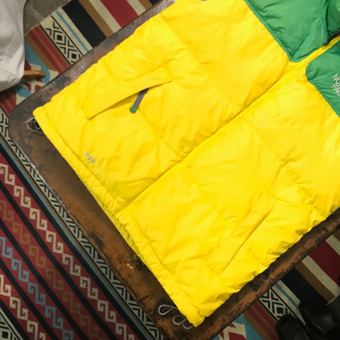 노스페이스 700 눕시 옐로 그린 덕다운 패딩 조끼 남성 105  상품이미지3