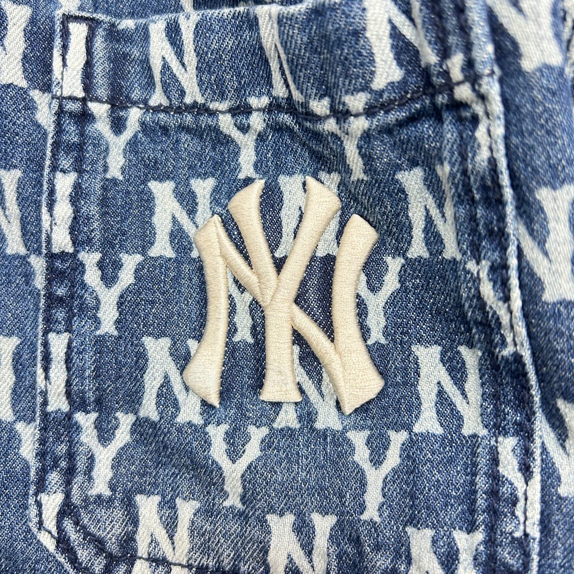 MLB 양키스 모노그램 데님셔츠(L) 상품이미지6